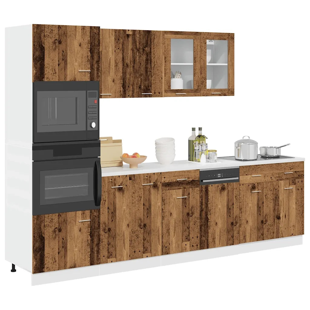 Set di Mobili da Cucina 7 pz Lyon Legno Antico in Truciolato 3328571
