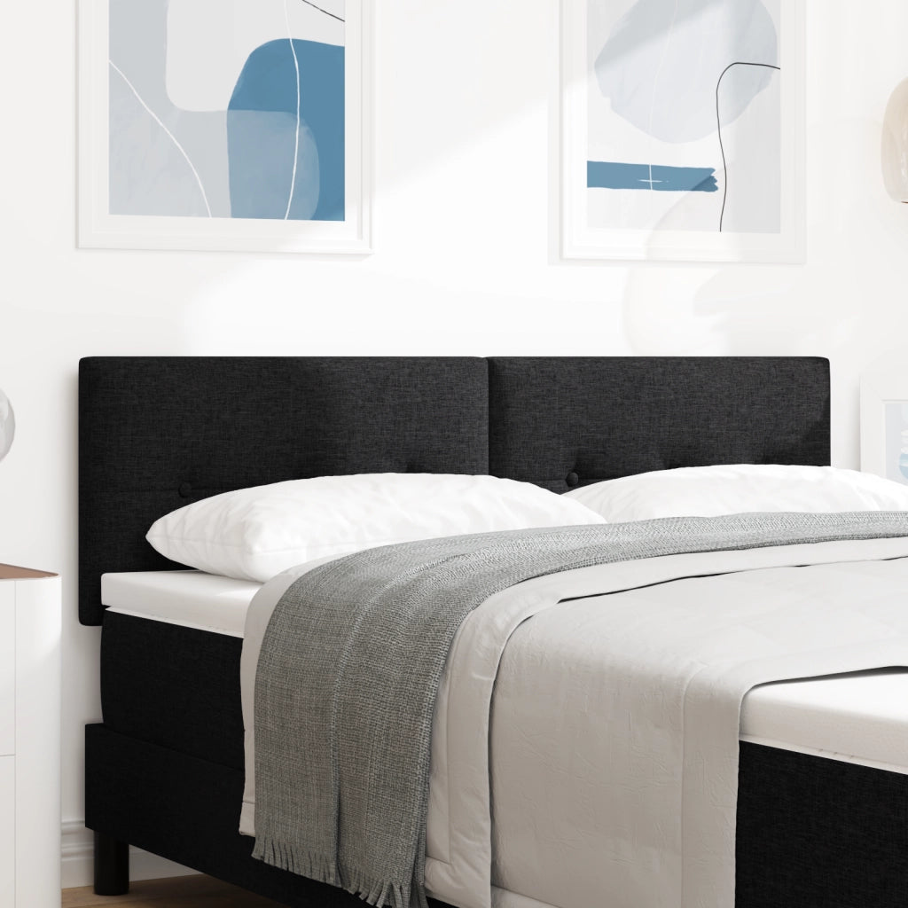 Testiera LED Imbottita con Bottoni Nera 80 cm Tessuto