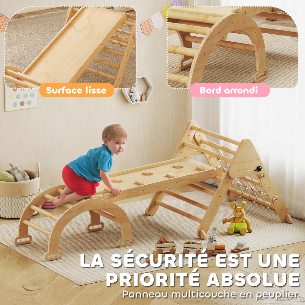 Casa gioco bambini con scivolo e scala ¨C zephmum ¨C legno naturale