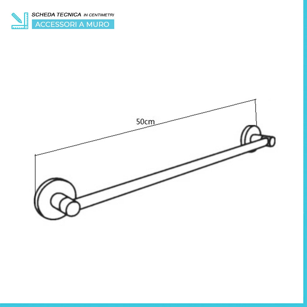Set accessori a muro 5 pezzi in metallo cromato e ABS viti incluse  Sprint