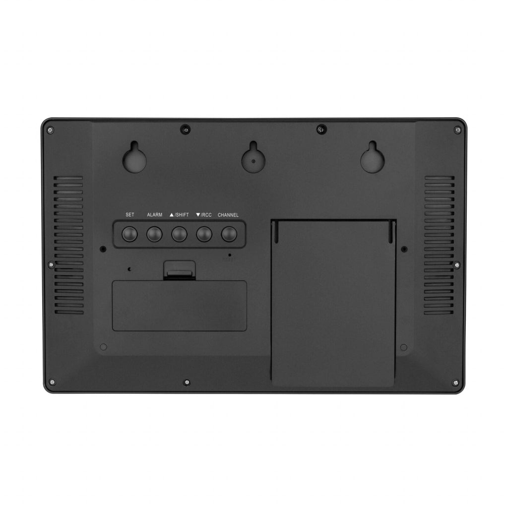 TFA-Dostmann 60.4524.01 Orologio da Parete Digitale Radiocontrollato con Display LCD Grande Fasi Lunari Alba Tramonto 158 Citta' colore Nero