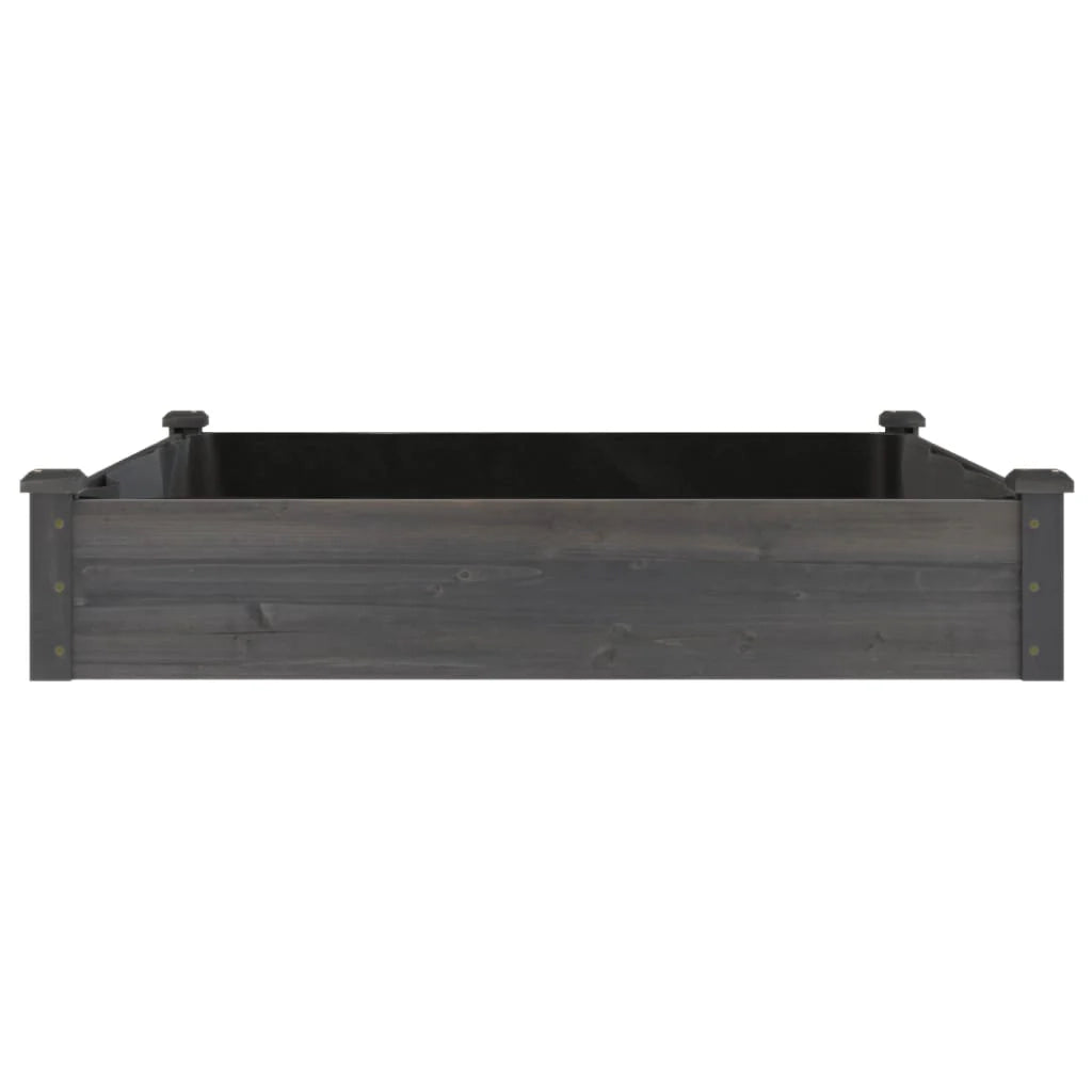 Fioriera rialzata per piante fiori patio giardino rivestimento 120 x 120 x 25 cm legno massello di abete grigio 02_0039830