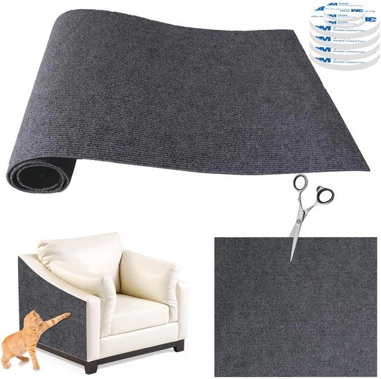 Protezione autoadesiva per gatti da 100 x 30 cm, difesa contro graffi su divano, pannelli di abrasione per gatti, parete abrasiva per gatti, protezione per mobili, tappeti e divano (grigio scuro, 100 x 30 cm)