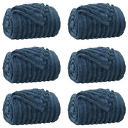 Coperte da Pile 6 pz Blu navy 200 x 150 cm Panno