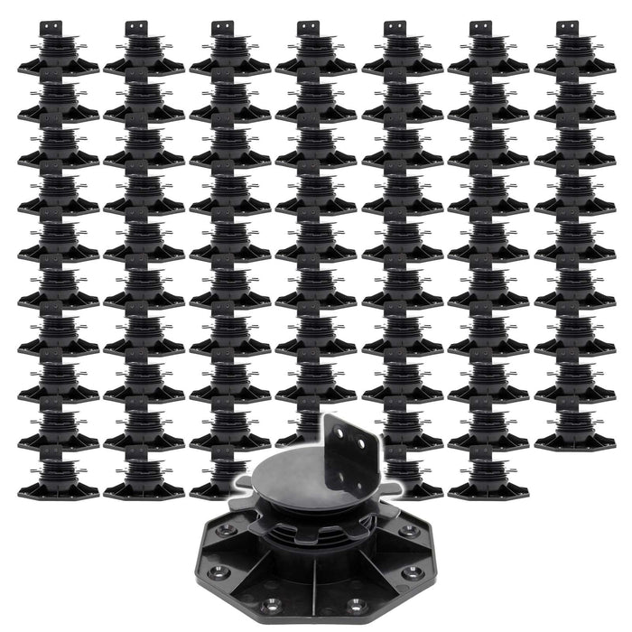 Set 70 supporti per pavimenti galleggianti, Altezza regolabile 33-64mm Max 2700 kg, Piedini Decking