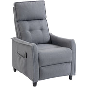 Poltrona Massaggiante  69x93x104 cm Reclinabile a 160° con Poggiapiedi e Telecomando Effetto Lino Grigio Chiaro