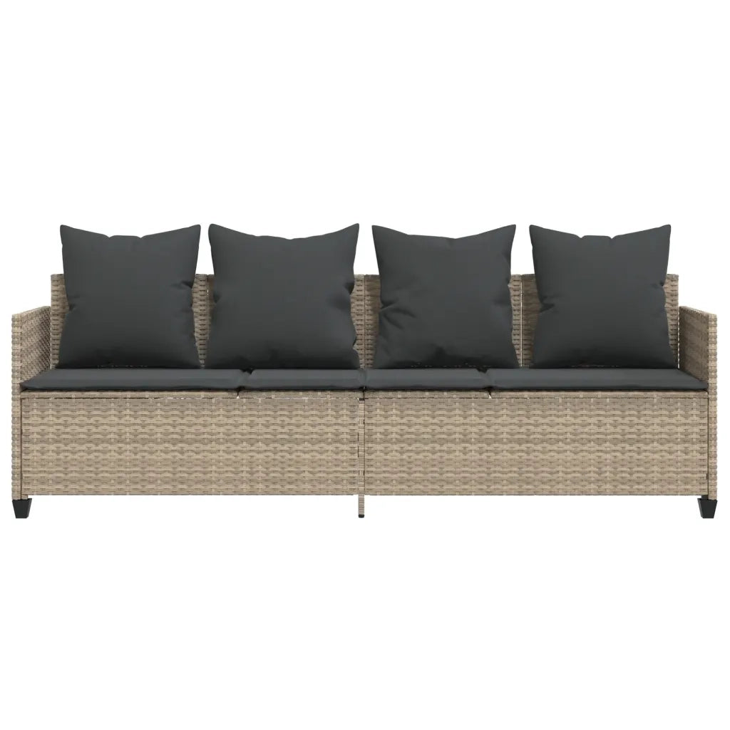 Lettino Prendisole | Sdraio da giardino | Lettino da sole con Cuscini Grigio Chiaro?in Polyrattan