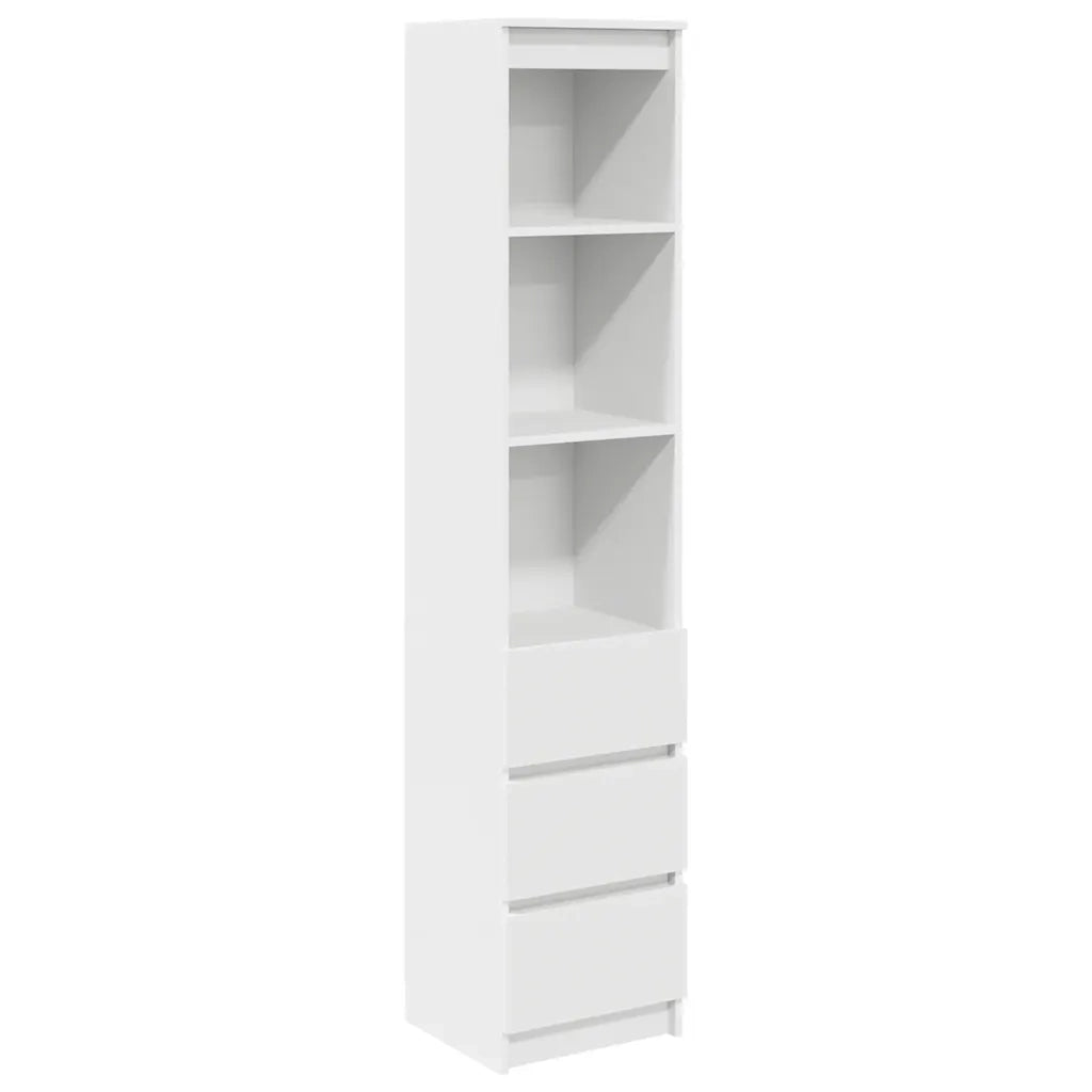 Credenza | Madia | Buffet da pranzo | Armadio da pranzo Bianca 37,5x35x180 cm in Legno Multistrato