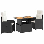 Set da pranzo per esterni 3 pcs Nero e Bianco Crema