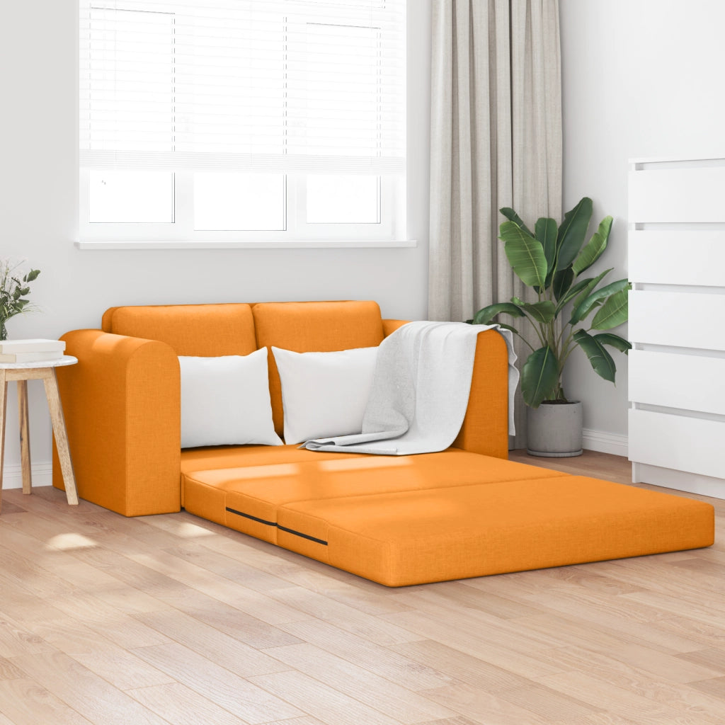 Divano Letto 2-in-1 Giallo Scuro 148x71x83 cm Tessuto