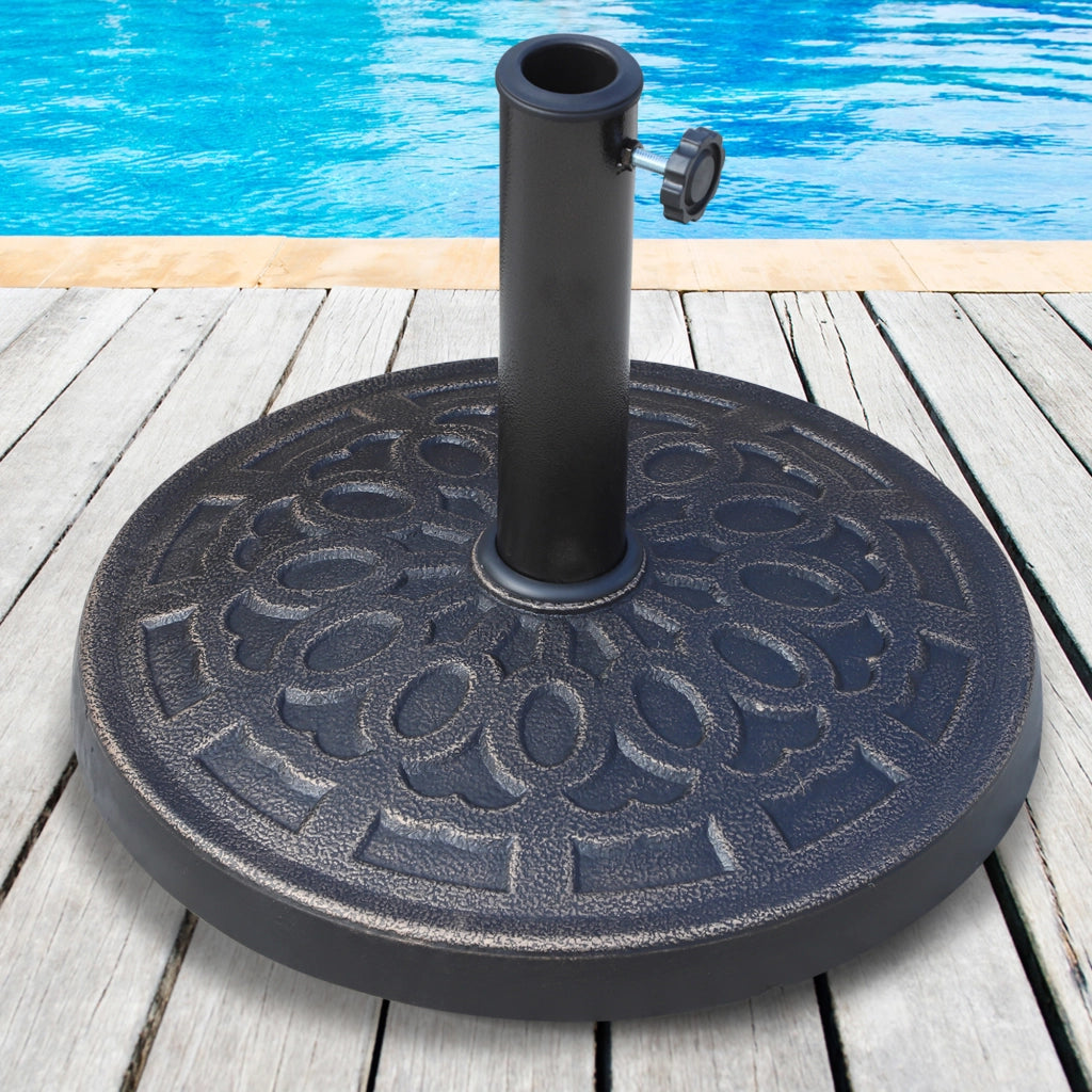 Base Ombrellone Rotonda da Giardino in Resina ?44 ¡Á 33cm