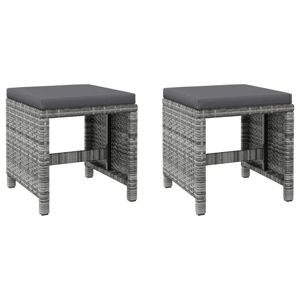 Set Sedie da Giardino con Poggiapiedi 4 pz in Polyrattan Grigio cod mxl 23211