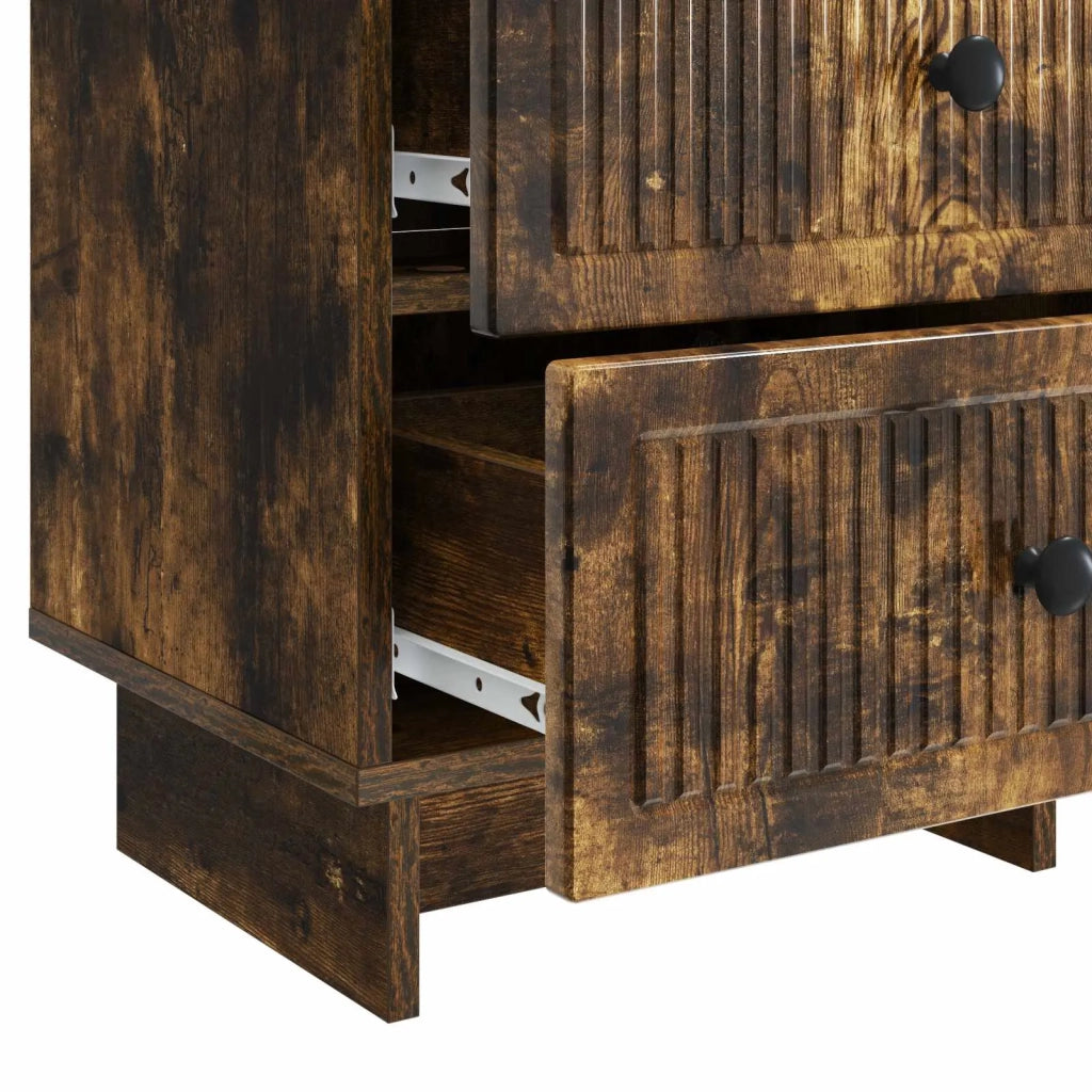 Set di 2 Comodini | Armadio da Notte | Mobiletto da notte Rovere Fumo 43 x 34,5 x 47,5 cm