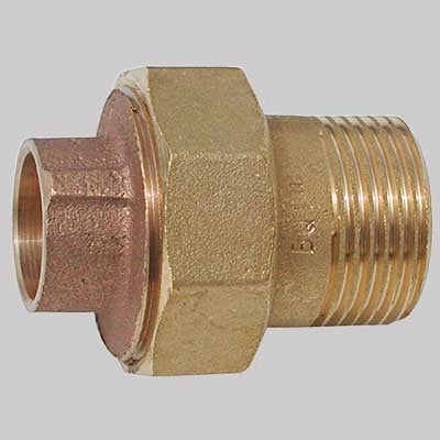 BOCCHETTONE BRONZO A 3 PEZZI DIRITTO FILETTATO MASCHIO A SALDARE FEMMINA  16 x 1/2     MADE IN ITALY