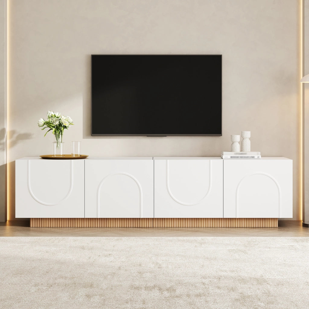 MOBILE TV 170x38x42 cm Bianco in MDF e pannello di legno