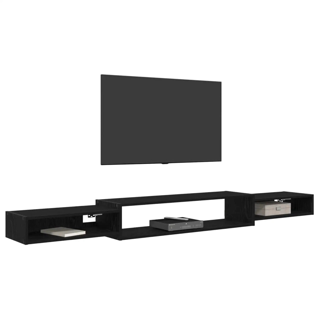 Mobile TV da Parete A parete Rovere Nero 220 x 28 x 21 cm 8006014