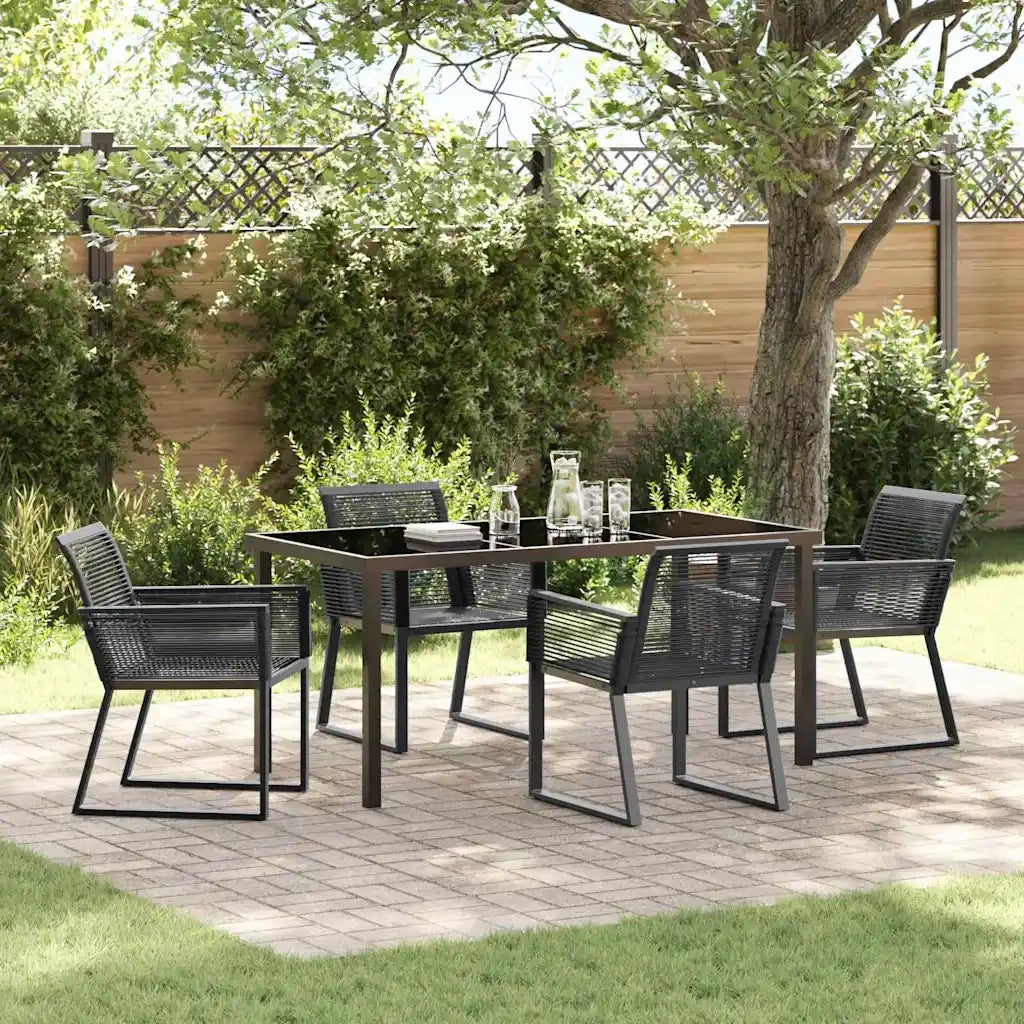 Set da Pranzo per Giardino 5 pcs Nero 3379313