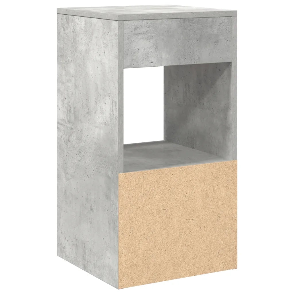 Comodino con Cassetto Grigio Cemento 35x34x66,5 cm 858719