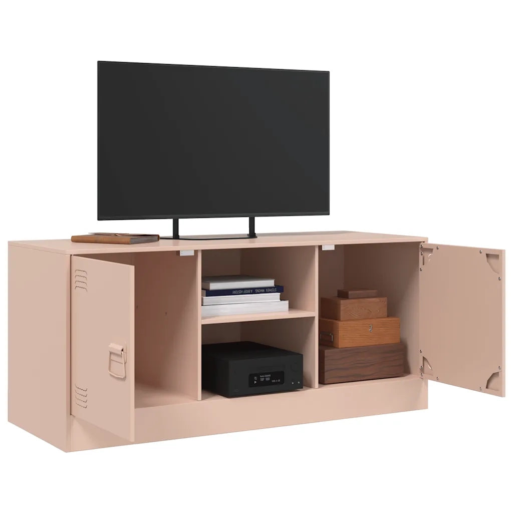 Mobile Porta TV-Mobile per TV-Credenza TV Rosa 99x39x44 cm in Acciaio 335436