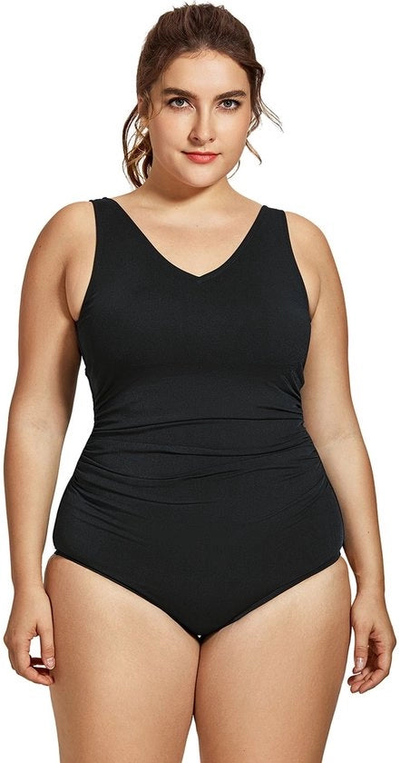 Costumi da bagno per donne - Costume da bagno correttore - Costume da bagno unico - V-neck - Softcups - Rilievi per controllo della pancia
