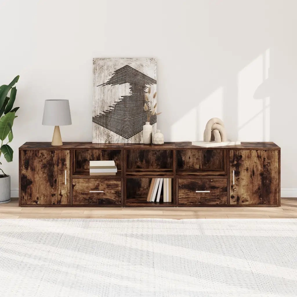 Mobile Angolare Rovere Fumo 200x40x45 cm in Truciolato CFW1961583