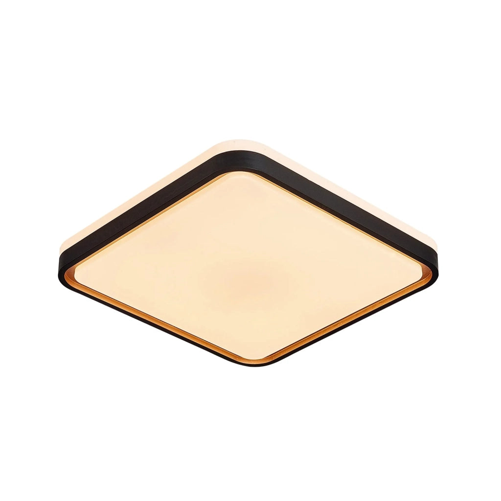 LÚZETE - PLAFÓN LED 58W PW LED REGULABLE NEGRO ORO CUADRADO TELLUS