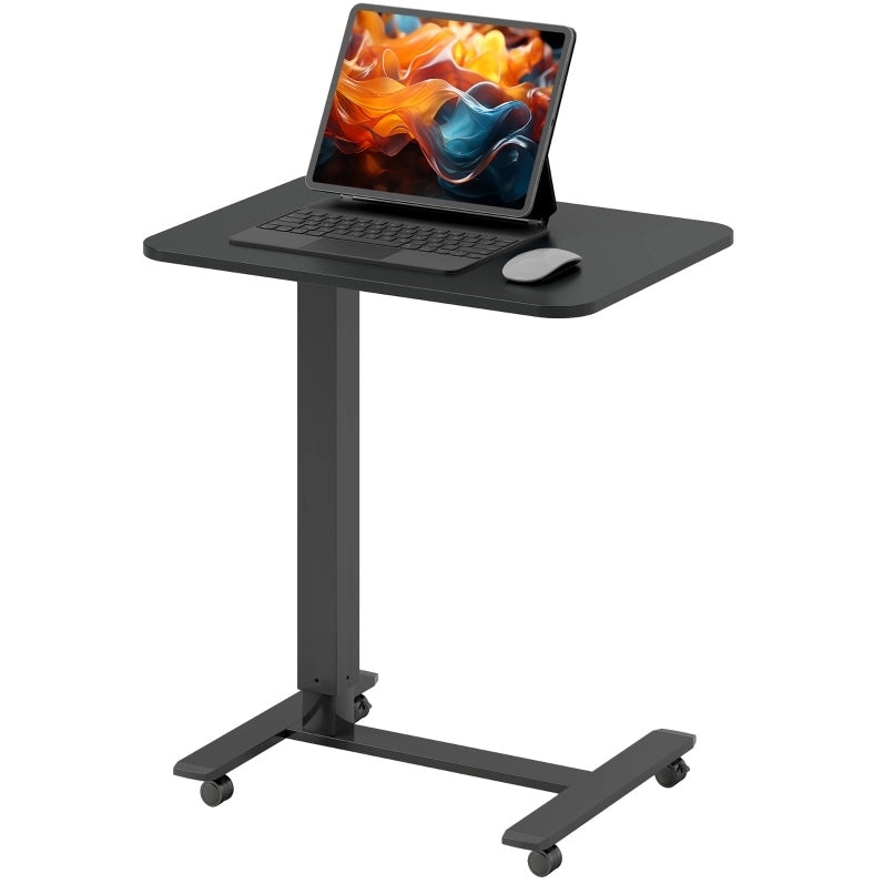 Scrivania mobile nero 65 x 48 cm, altezza regolabile 73-110 cm