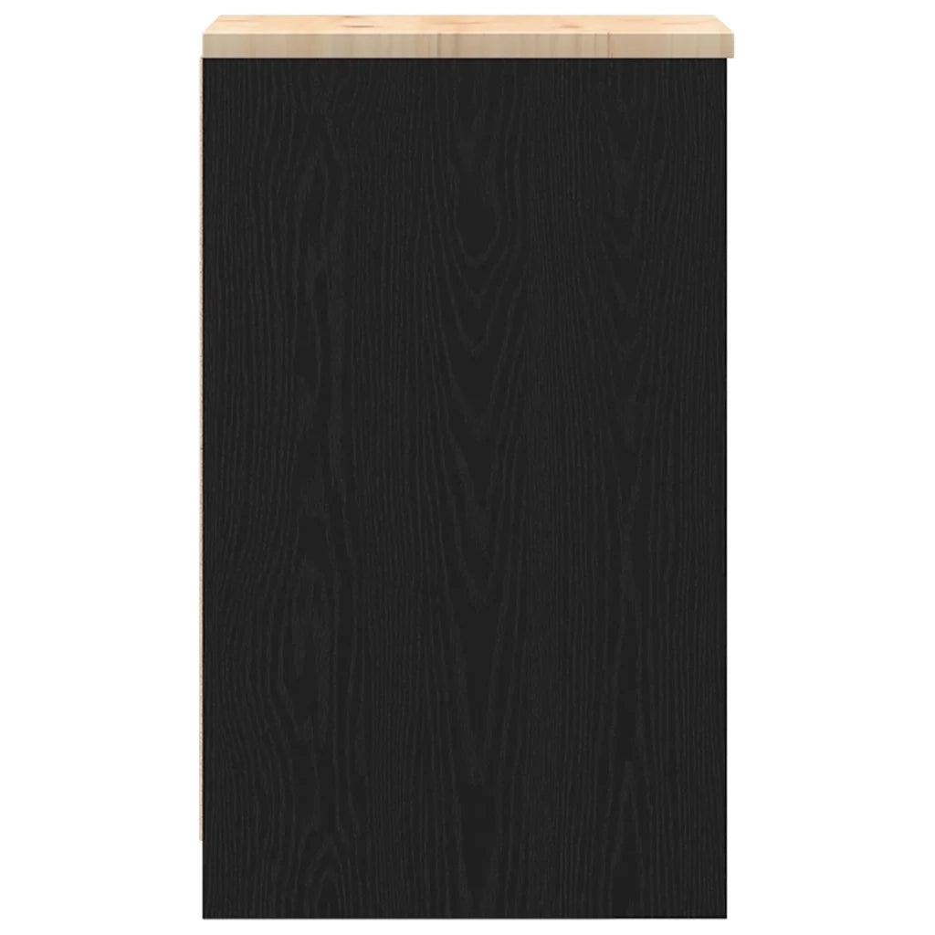 Armadietto da Garage Nero 30x51x85 cm in Legno Massello di Pino CFW7708751