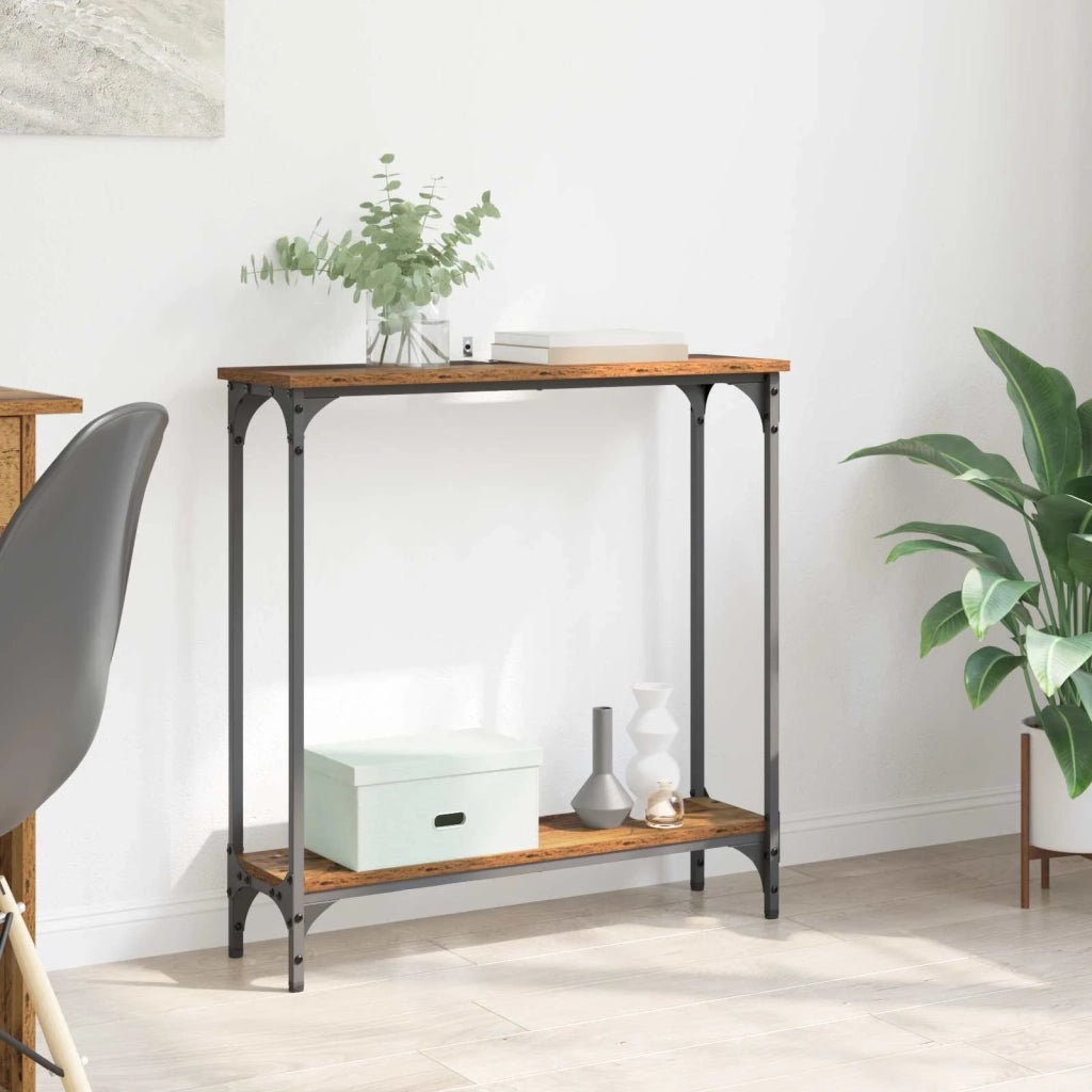Tavolo consolle con lo scaffale Legno vecchio 75 x 22,5 x 75 cm