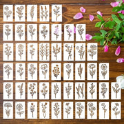 Schede per fiori da stucco 50 pezzi - Pittura - Schede per progetti artistici - Decorazione per parete - Progetti artistici - Flessibili e riutilizzabili - Schede per pittura da stucco