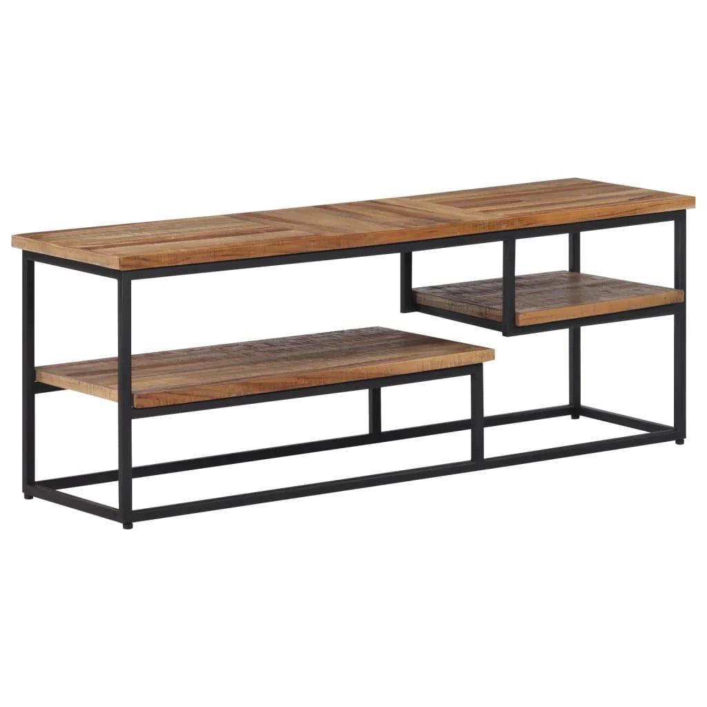 Mobile TV multimediale mensola TV credenza TV sala da pranzo soggiorno camera da letto 110 x 30 x 39 cm teak massello di recupero marrone 02_0025711