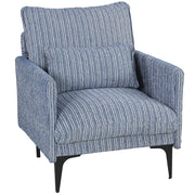 Poltrona Relax Blu in Tessuto con Cuscino Lombare e Braccioli ¨C Zephmum ¨C 100x90x80