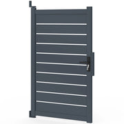 IDMarket - Porta a battente 100x160 cm in alluminio forato grigio antracite