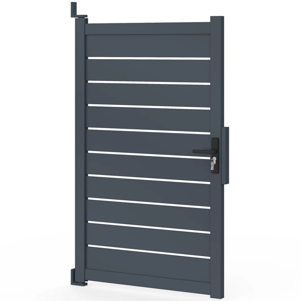 IDMarket - Porta a battente 100x160 cm in alluminio forato grigio antracite