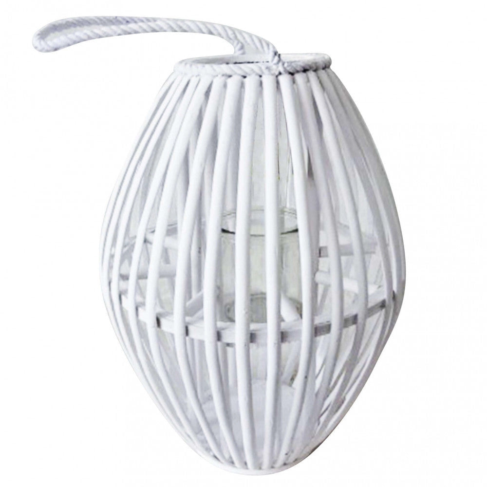 Lanterna Seline in Vimini Bianco