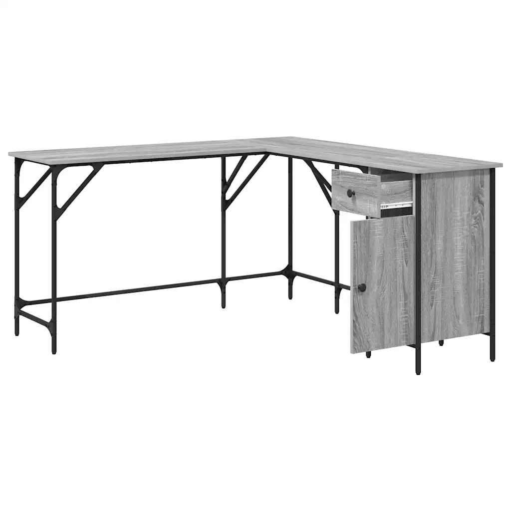 Scrivania Grigio Sonoma 141x141x75 cm in Legno Multistrato 837600