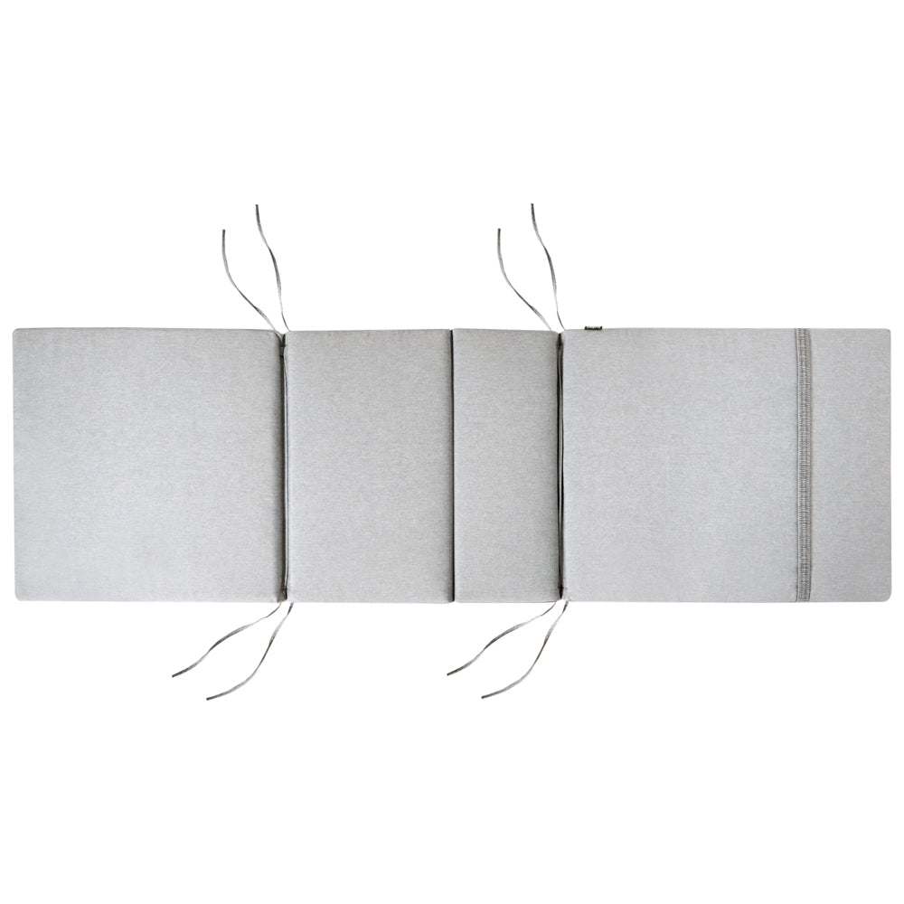 Lettino prendisole da esterno in legno di acacia scuro con cuscino Grigio melange stile rustico giardino terrazzo