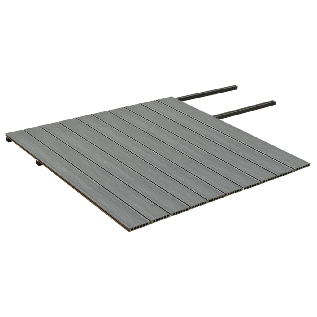 Listoni Decking WPC con Accessori Marroni e Grigi 20mÂ² 2,2 m