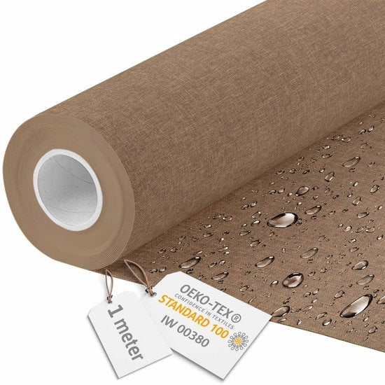 Tela Acquastatica per metro, Imitazione Pelle, 160 cm Largo - Tela Acquastatica 220 g/m2 600D - Tela per Ombrelli Acquastatica per metro, Cannella 1M