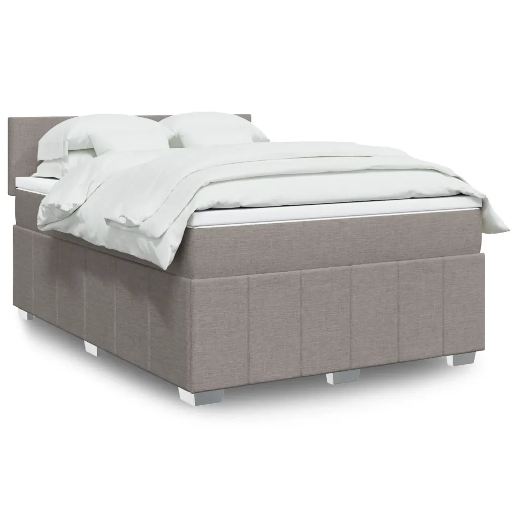 Giroletto a Molle con Materasso Tortora 140x200 cm in Tessuto