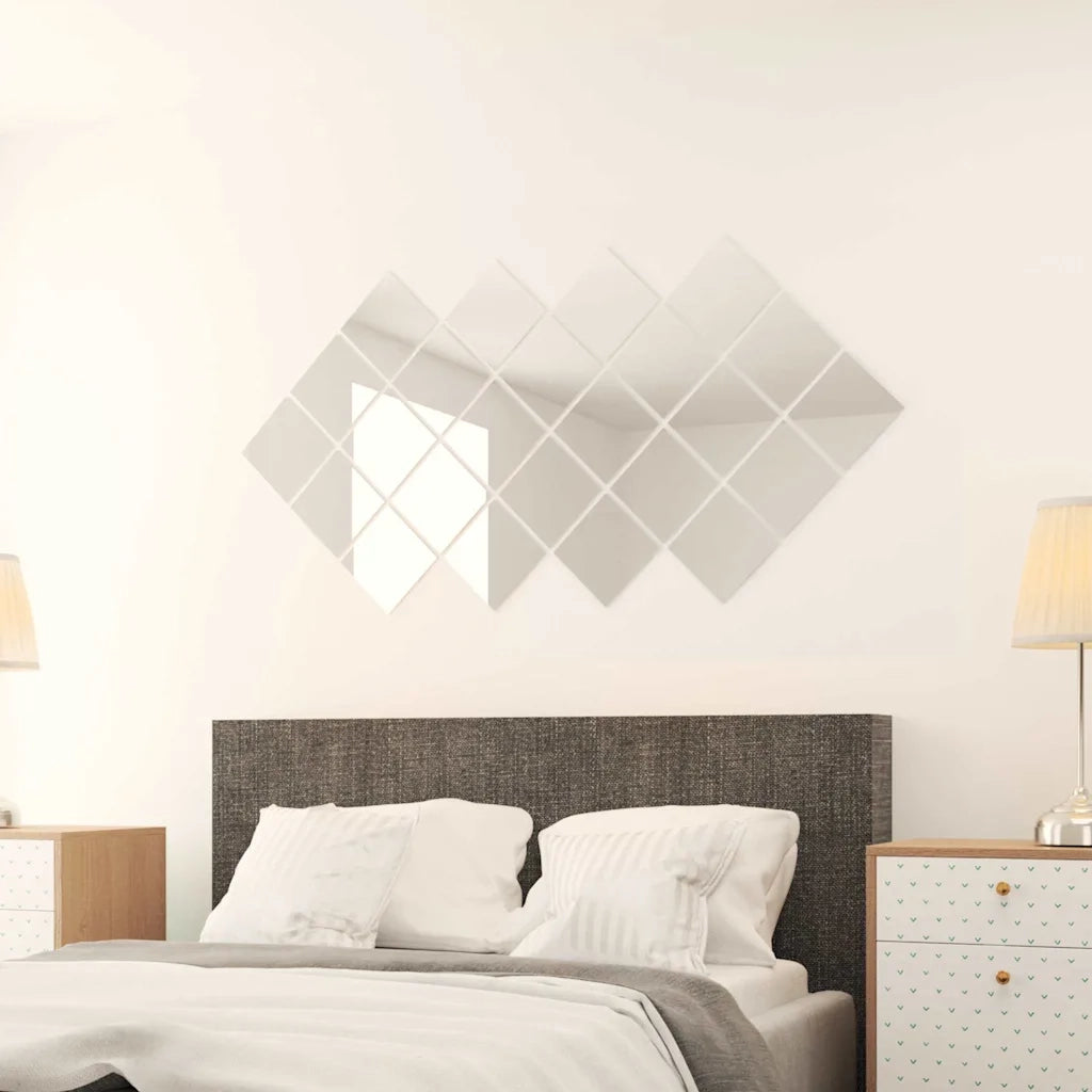 Piastrelle a Specchio 48 pz Quadrate in Vetro CFW3437866