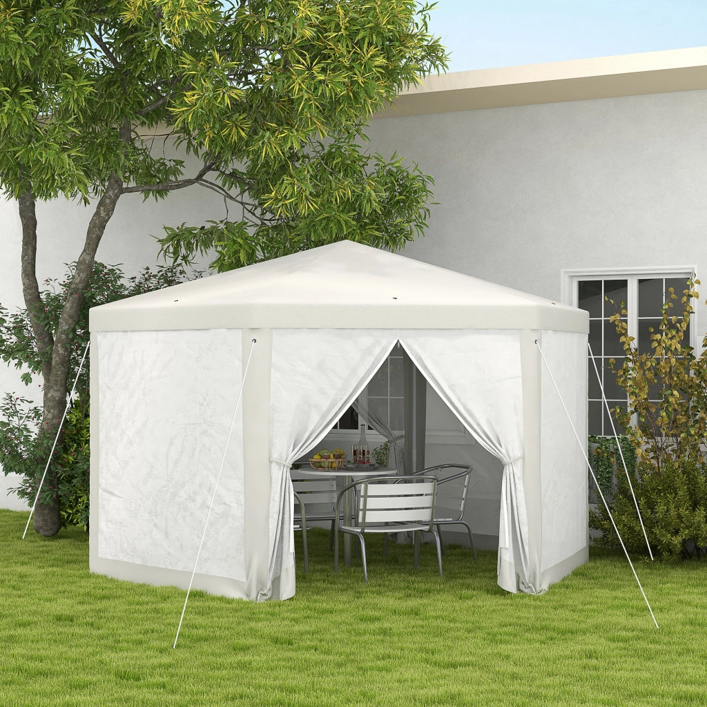 Gazebo da Giardino 6 Angoli ¨C Zephmum ¨C Creme 394x341x250 cm