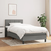 Giroletto a Molle con Materasso-Struttura Letto Grigio Scuro 100x200 cm Tessuto 448779