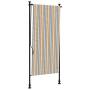 Tenda a rullo | Tenda avvolgibile Esterno Gialla e Bianca 100x270cm Tessuto Acciaio