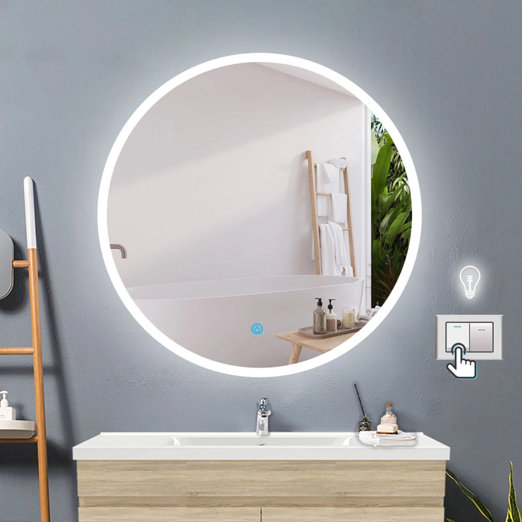 AICA Specchio da bagno Rotondo. 120x120 cm. Antiappannamento Dimmerabile in 3 temperature di colore