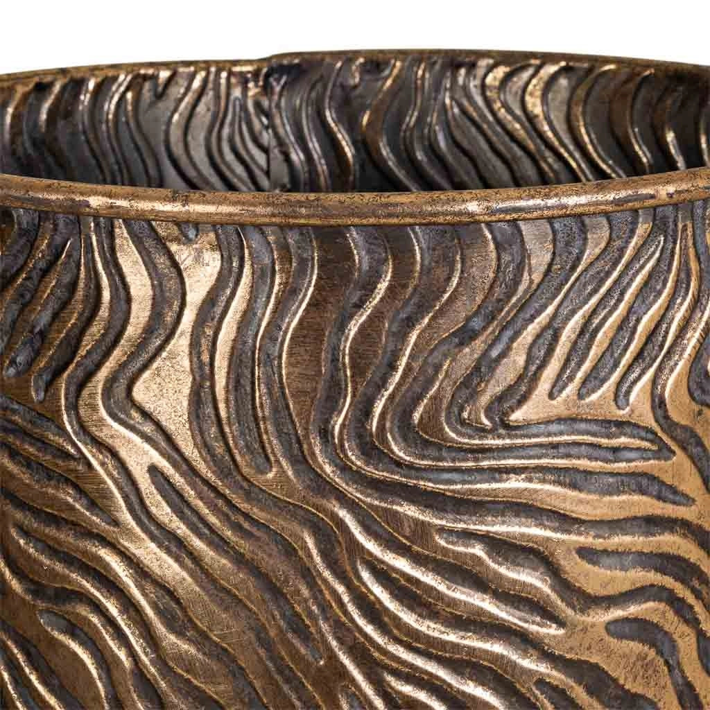Fioriera in metallo dorato 26x26x32h