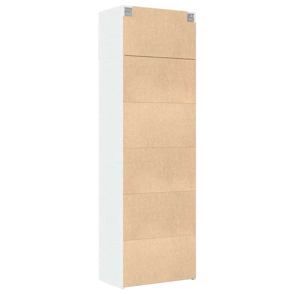 Mobile contenitore alto 70 x 42,5 x 225 cm con 8 scomparti design moderno in legno composito bianco 02_0055580