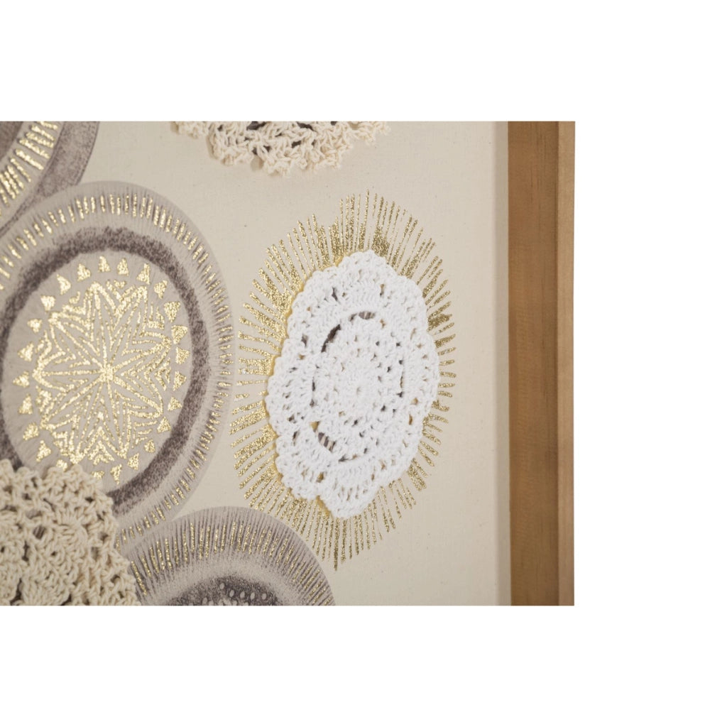 Stampa su Tela Cerchi 31, Marrone, Legno, 45x3,2x60 cm