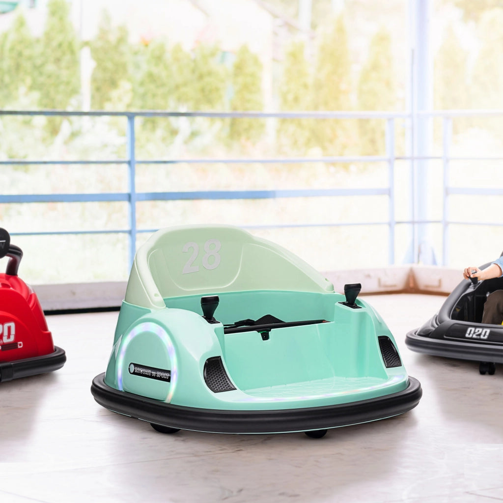 Autoscooter per bambini con rotazione 360¡ã ¨C zephmum ¨C verde, LED, musica, clacson, 2 km/h