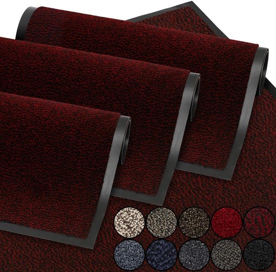 Matteo per Porta Wijn rossa 60x90 cm | tappeto per porta impermeabile lavabile resistente all'usura e alla sporcizia | Tappeto antiscivolo per tappeto per porta per ingresso, corridoio, cucina, camera da letto